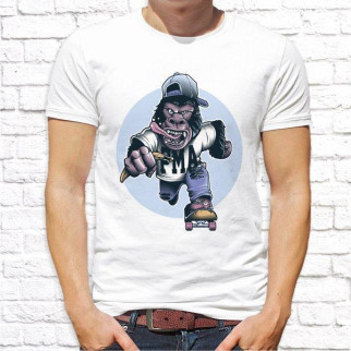 Чоловіча футболка з принтом Мавпа на скейтборді Push IT - Інтернет-магазин спільних покупок ToGether