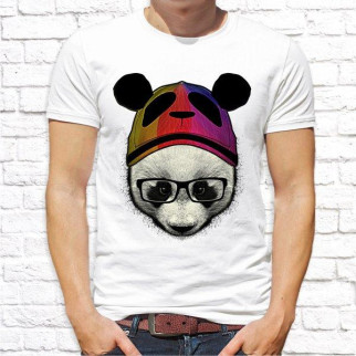 Чоловіча футболка з принтом Панда в шапочці та окулярах Push IT - Інтернет-магазин спільних покупок ToGether