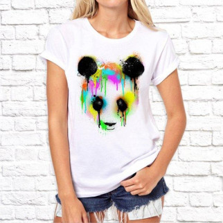 Жіноча футболка з принтом Панда з райдужними розлученнями Push IT - Інтернет-магазин спільних покупок ToGether
