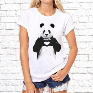 Жіноча футболка з принтом Панда із серцем Push IT - Інтернет-магазин спільних покупок ToGether