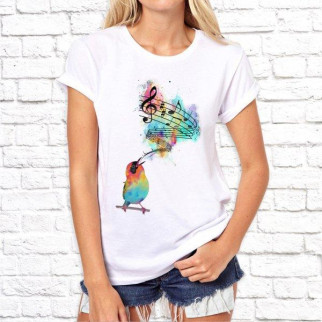 Жіноча футболка з принтом Птах, що співає Push IT - Інтернет-магазин спільних покупок ToGether