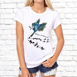 Жіноча футболка з принтом Птах та ноти Push IT - Інтернет-магазин спільних покупок ToGether