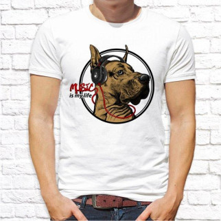 Чоловіча футболка з принтом Пес "Music" Push IT - Інтернет-магазин спільних покупок ToGether