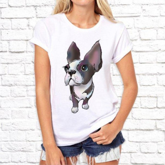 Жіноча футболка з принтом Собака з великими вухами Push IT - Інтернет-магазин спільних покупок ToGether