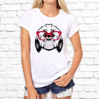 Жіноча футболка з принтом Собака в окулярах Push IT - Інтернет-магазин спільних покупок ToGether