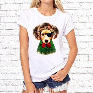 Жіноча футболка з принтом Собака в червоному метелику Push IT - Інтернет-магазин спільних покупок ToGether