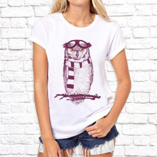 Жіноча футболка з принтом Сова пілот Push IT - Інтернет-магазин спільних покупок ToGether
