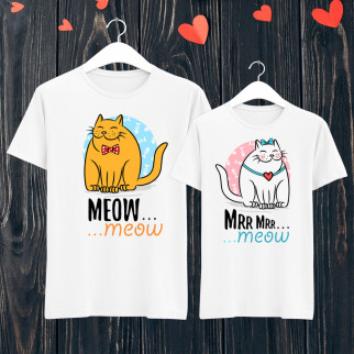 Парні футболки з котом M, Білий Push IT - Інтернет-магазин спільних покупок ToGether