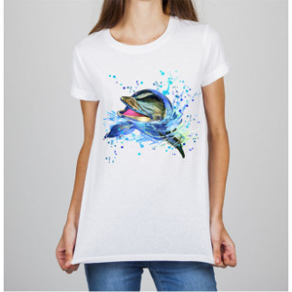 Жіноча футболка з принтом Дельфін Push IT - Інтернет-магазин спільних покупок ToGether