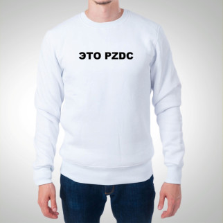Чоловічий світшот з оригінальним принтом Push IT "Це PZDC" S, Білий M - Інтернет-магазин спільних покупок ToGether