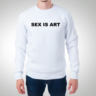 Чоловічий світшот із оригінальним принтом Push IT "Sex is art" S, Білий - Інтернет-магазин спільних покупок ToGether