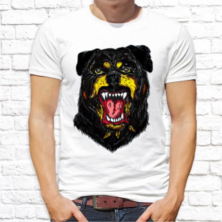 Чоловіча футболка з принтом Собака Бульдог XL, Білий Push IT - Інтернет-магазин спільних покупок ToGether