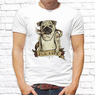Чоловіча футболка з принтом Пес M, Білий Push IT - Інтернет-магазин спільних покупок ToGether