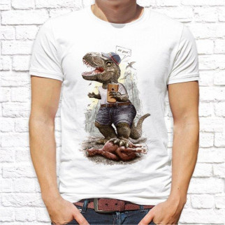 Чоловіча футболка з принтом Динозавр M, Білий Push IT - Інтернет-магазин спільних покупок ToGether
