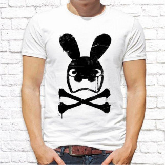 Чоловіча футболка з принтом Заєць та кістки L, Білий Push IT - Інтернет-магазин спільних покупок ToGether