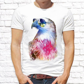 Чоловіча футболка Push IT з принтом Крутий Орел в окулярах XXL, Білий - Інтернет-магазин спільних покупок ToGether