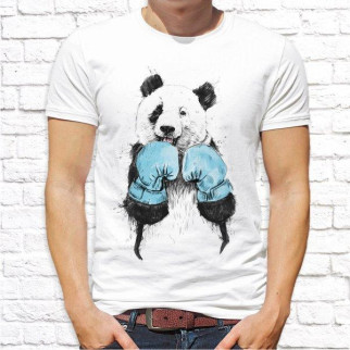 Чоловіча футболка з принтом Панда боксер M, Білий Push IT - Інтернет-магазин спільних покупок ToGether
