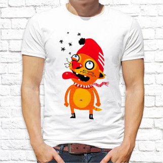 Чоловіча футболка Push IT з принтом Кіт та зима M, Білий - Інтернет-магазин спільних покупок ToGether
