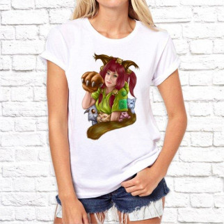 Жіноча футболка з принтом Кішка-дівчина S, Білий Push IT - Інтернет-магазин спільних покупок ToGether
