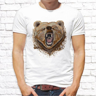 Чоловіча футболка з принтом Ведмідь 6 M, Білий Push IT - Інтернет-магазин спільних покупок ToGether