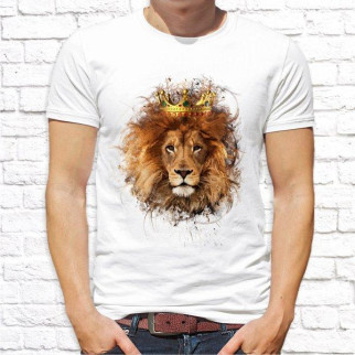 Чоловіча футболка Push IT з принтом Король Лев M, Білий - Інтернет-магазин спільних покупок ToGether