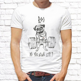 Чоловіча футболка з принтом Пес "BRO" M, Білий Push IT - Інтернет-магазин спільних покупок ToGether