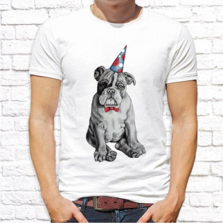 Чоловіча футболка з принтом Пес у ковпаку M, Білий Push IT - Інтернет-магазин спільних покупок ToGether