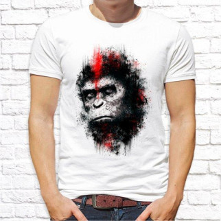 Чоловіча футболка з принтом Мавпа горила M, Білий Push IT - Інтернет-магазин спільних покупок ToGether