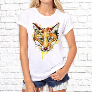 Жіноча футболка з принтом Лисичка M, Білий Push IT - Інтернет-магазин спільних покупок ToGether