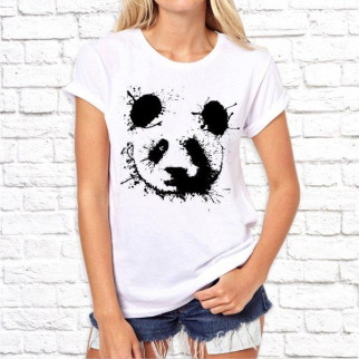 Жіноча футболка з принтом Панда 3 M, Білий Push IT - Інтернет-магазин спільних покупок ToGether