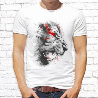 Чоловіча футболка з принтом Лев 5 L, Білий Push IT - Інтернет-магазин спільних покупок ToGether