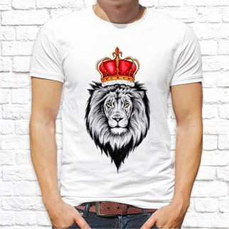 Чоловіча футболка з принтом Лев цар звірів M, Білий Push IT - Інтернет-магазин спільних покупок ToGether