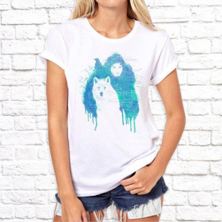 Жіноча футболка з принтом Вовчиця та Відьма S, Білий Push IT - Інтернет-магазин спільних покупок ToGether