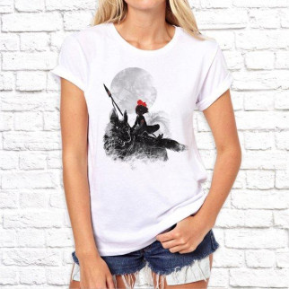 Жіноча футболка з принтом Вовчиця та Мисливця S, Білий Push IT - Інтернет-магазин спільних покупок ToGether