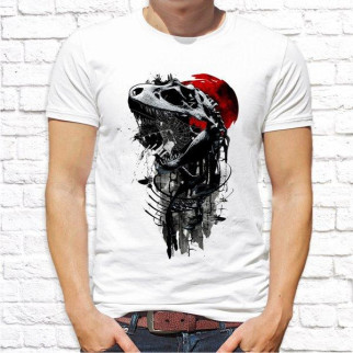 Чоловіча футболка з принтом Скелет Динозавра XL, Білий Push IT - Інтернет-магазин спільних покупок ToGether