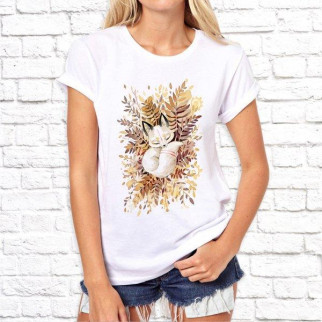 Жіноча футболка Push IT з принтом Лисиця біла S, Білий - Інтернет-магазин спільних покупок ToGether