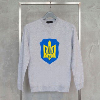Світшот з оригінальним принтом Push IT з українською національною символікою "Герб України" S, Сірий - Інтернет-магазин спільних покупок ToGether