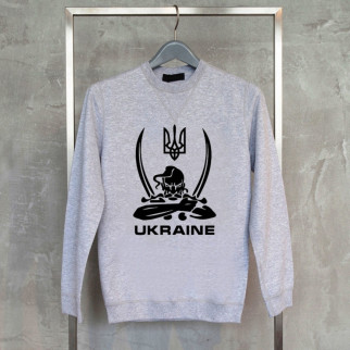 Світшот з оригінальним принтом Push IT з українською національною символікою "Козак Ukraine" S, Сірий L - Інтернет-магазин спільних покупок ToGether