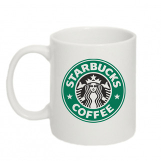 Білий кухоль (чашка) з принтом Starbucks Logo - Інтернет-магазин спільних покупок ToGether