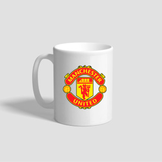 Білий кухоль (чашка) з логотипом футбольного клубу "Manchester united" - Інтернет-магазин спільних покупок ToGether