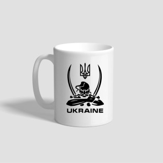 Білий кухоль (чашка) з національною символікою "Козак Ukraine" - Інтернет-магазин спільних покупок ToGether