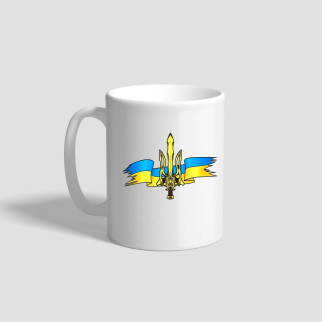 Білий кухоль (чашка) з національною символікою "Герб і Прапор" - Інтернет-магазин спільних покупок ToGether