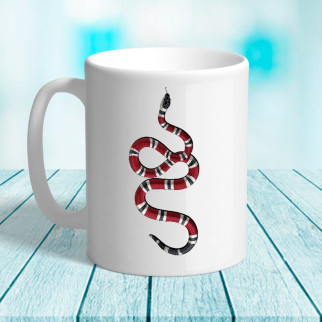 Білий кухоль (чашка) з принтом Змія - Інтернет-магазин спільних покупок ToGether