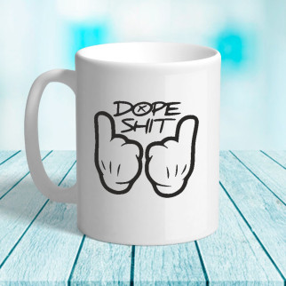 Білий кухоль (чашка) з принтом "Dope shit" - Інтернет-магазин спільних покупок ToGether