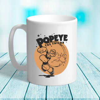 Білий кухоль з принтом Моряк Попай (Popeye the Sailor) - Інтернет-магазин спільних покупок ToGether