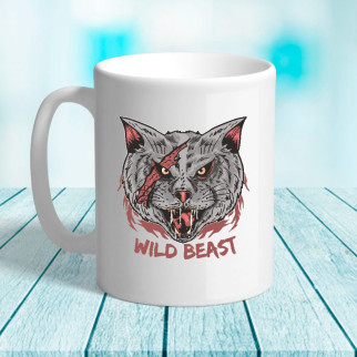 Білий кухоль (чашка) з принтом "Wild beast" - Інтернет-магазин спільних покупок ToGether