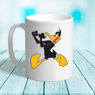 Білий кухоль (чашка) з принтом Daffy Duck / Даффі Дак - Інтернет-магазин спільних покупок ToGether