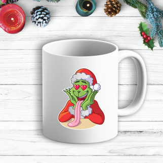 Білий кухоль (чашка) з новорічним принтом Грінч (The Grinch) Закоханий - Інтернет-магазин спільних покупок ToGether