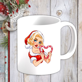 Білий кухоль (чашка) з новорічним принтом Мерилін Монро 10 - Інтернет-магазин спільних покупок ToGether