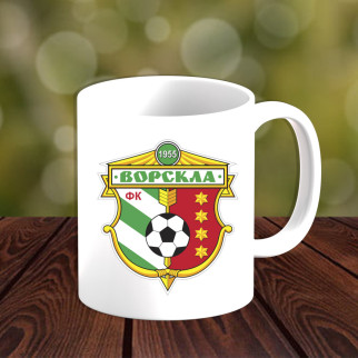 Білий гурток (чашка) з логотипом футбольного клубу "Ворскла" - Інтернет-магазин спільних покупок ToGether